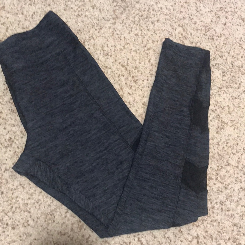 Grey & Black leggings with side see-through accent